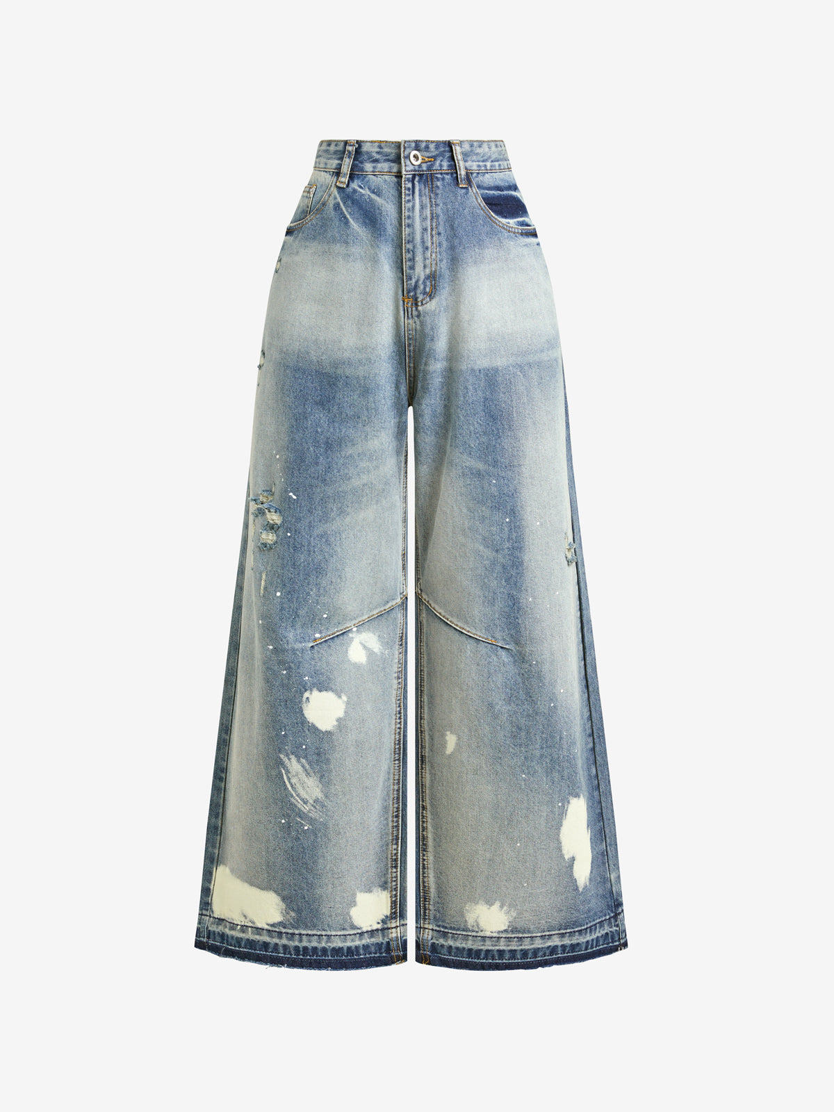 American Style Ripped Raw Edge Jeans