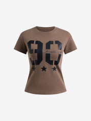 Retro Sporty Style Short Sleeve