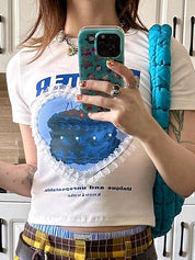 Patchwork Lace Trim Short Sleeve