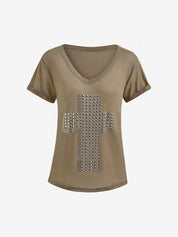 Hot Stamped Cross Oversized Short Sleeve