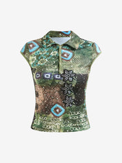 Vintage Print Short Sleeve