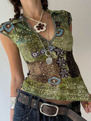 Vintage Print Short Sleeve