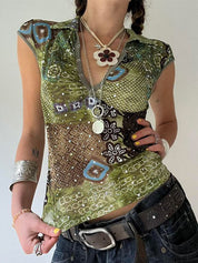 Vintage Print Short Sleeve