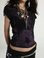 Punk Star Print Short Sleeve