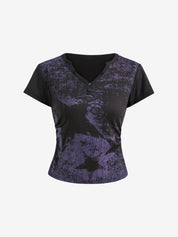 Punk Star Print Short Sleeve