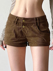 Leopard Print Corduroy Shorts