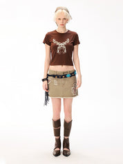 Vintage Feather Wings Hand Printed Tee