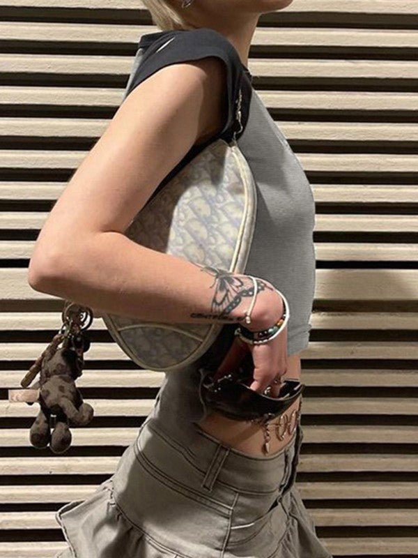 Vintage Guitar Raglan Sleeve Crop Top