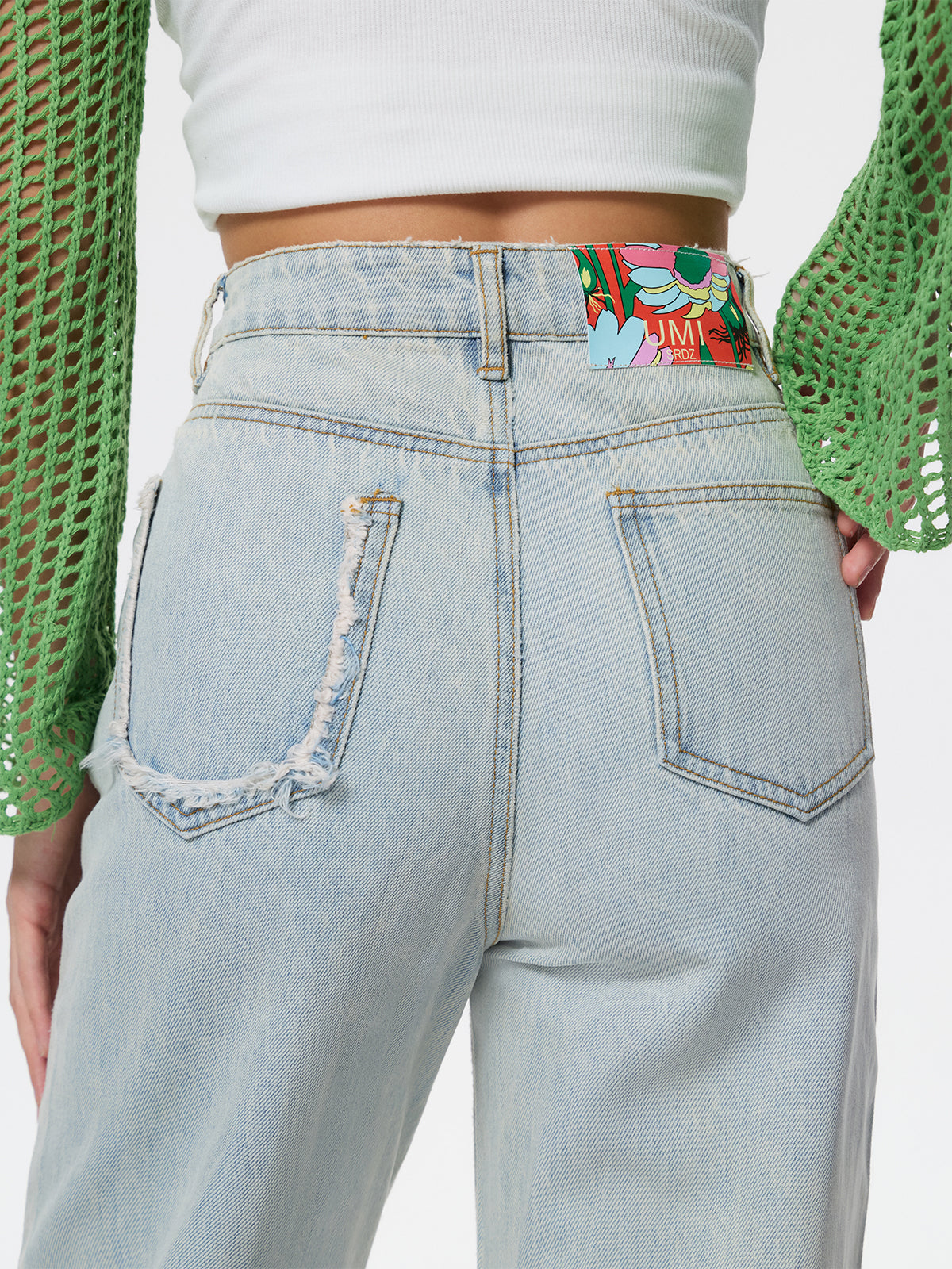 Women's light blue straight jeans