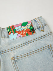 Women's light blue straight jeans