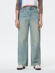 Women's Vintage High Street Straight Jeans