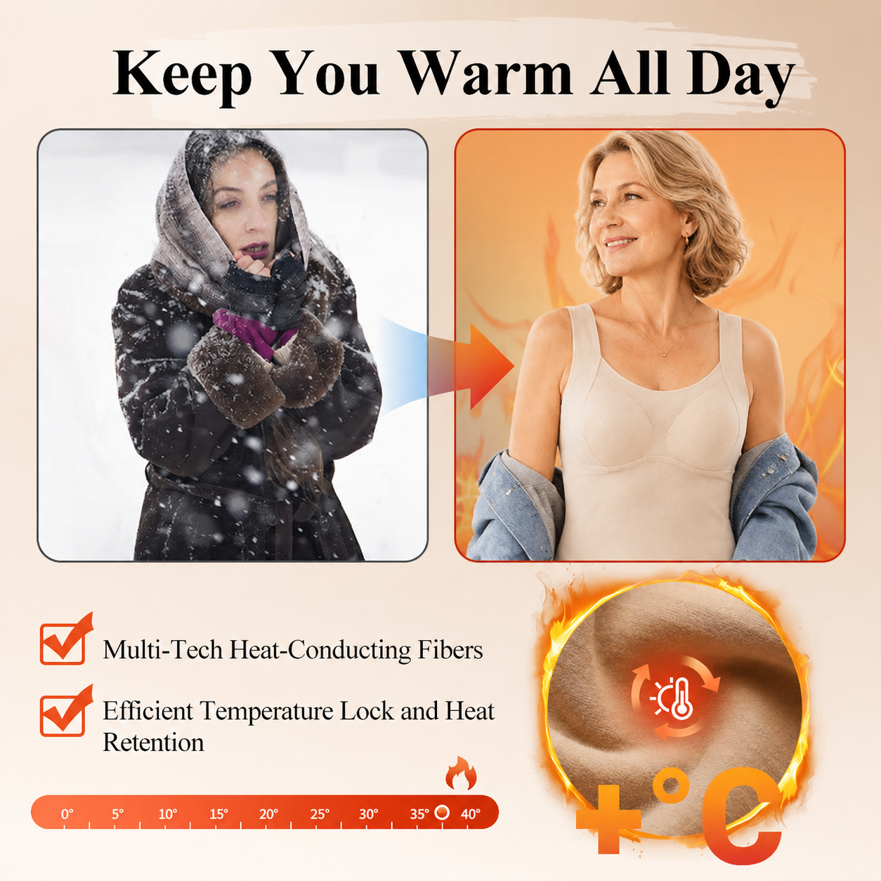 Thermal Tank Top with Built-in Bra