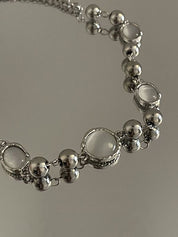 Grunge Faux Gem Decor Beads Necklace