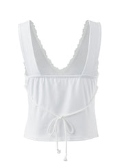 Patchwork Lace Y2K Crop Tank Top