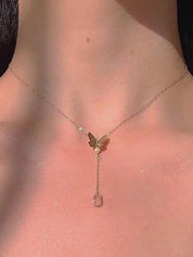 Butterfly Tassel Pendant Necklace