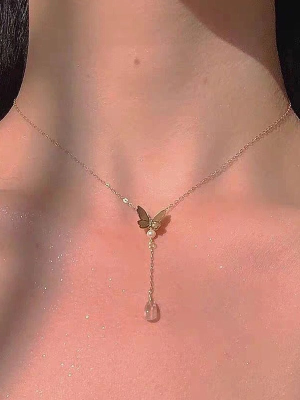 Butterfly Tassel Pendant Necklace