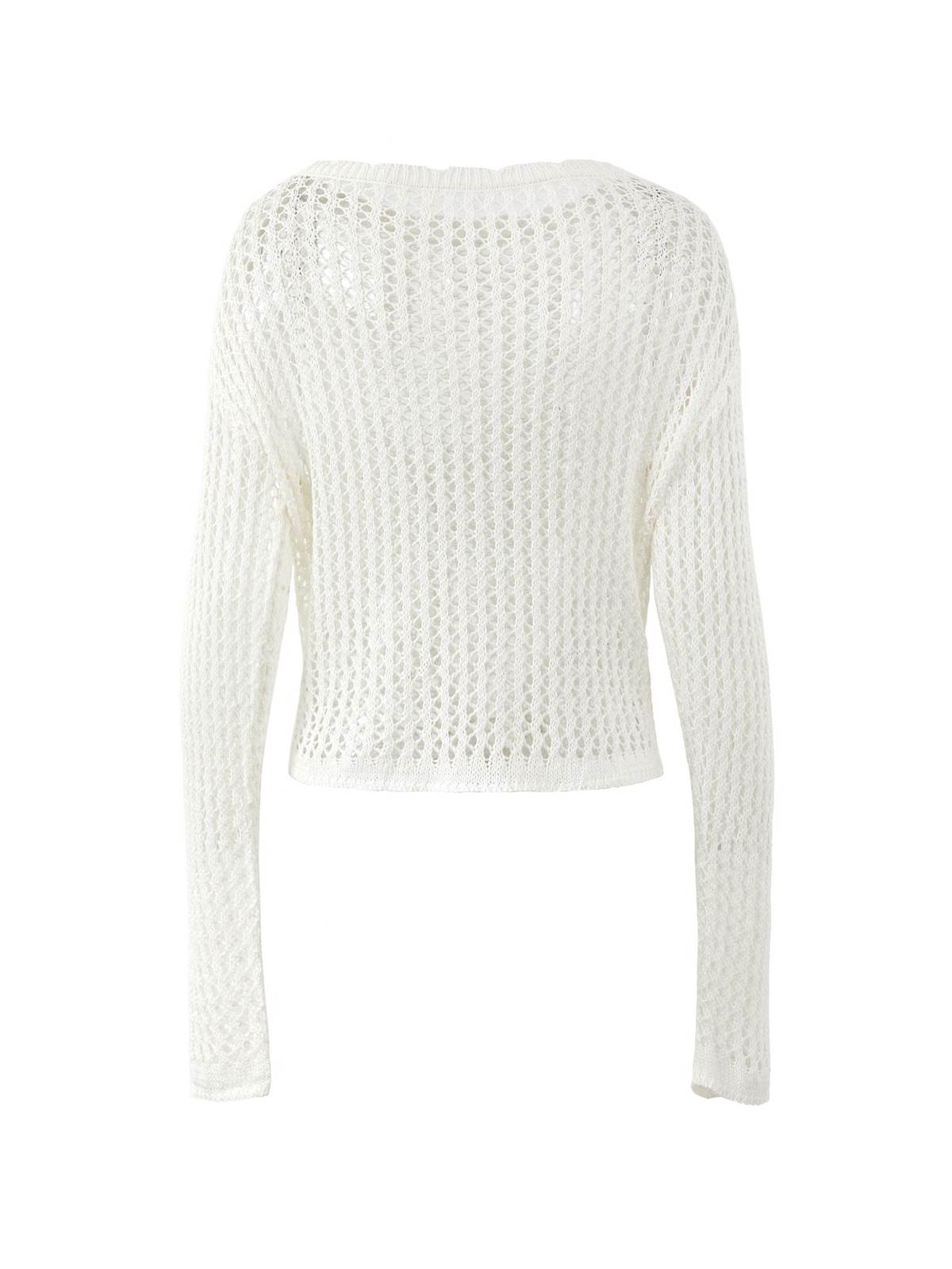 Hollow Out Crochet Long Sleeve Knit Top