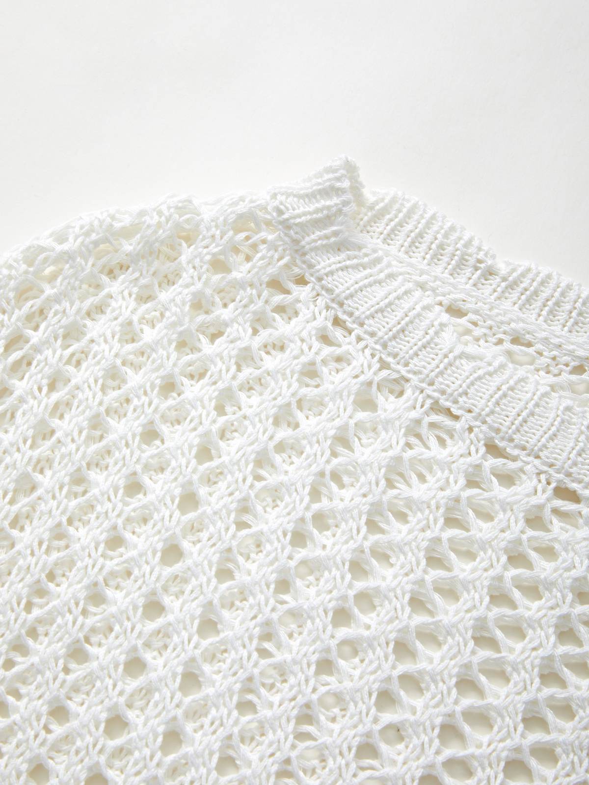 Hollow Out Crochet Long Sleeve Knit Top