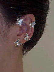 1pair Rhinestone Butterfly Ear Cuffs
