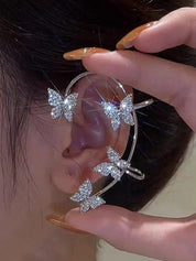 1pair Rhinestone Butterfly Ear Cuffs