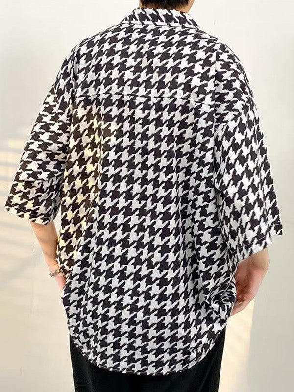 Men's Houndstooth Button Down Shirt