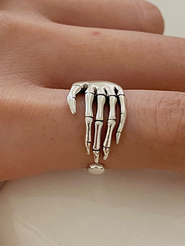 Skeleton Hand Design Cuff Ring