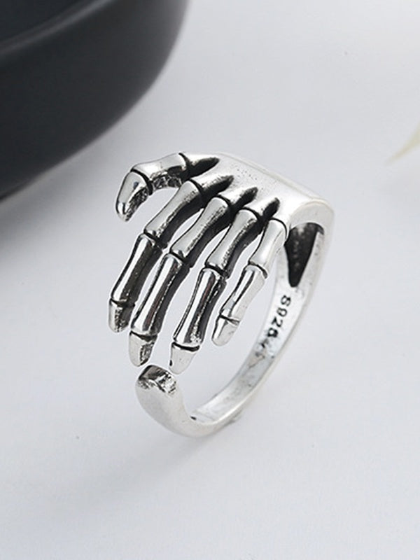 Skeleton Hand Design Cuff Ring
