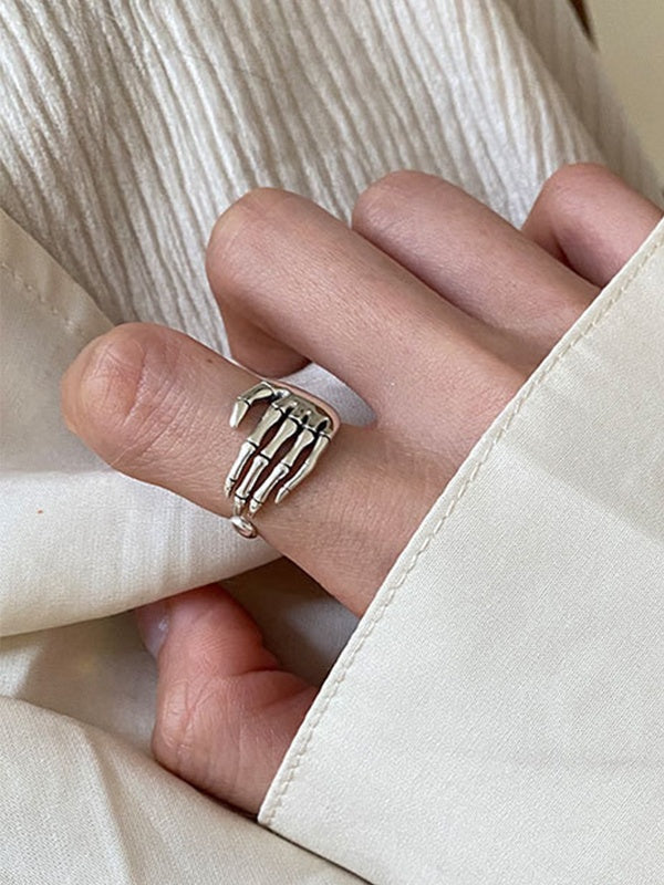 Skeleton Hand Design Cuff Ring