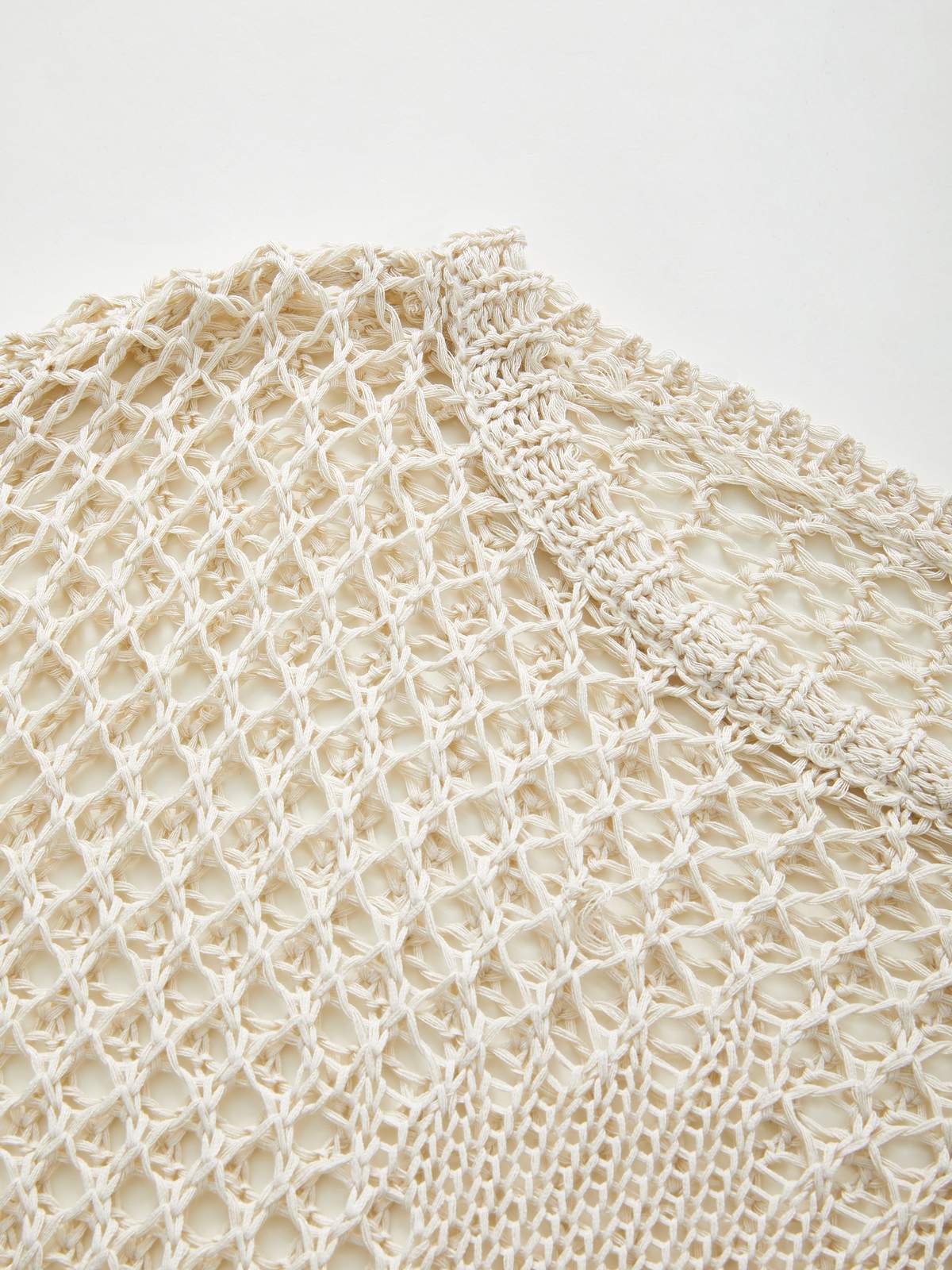 Cross Pattern Crochet Hollow Long Sleeve Knit Top