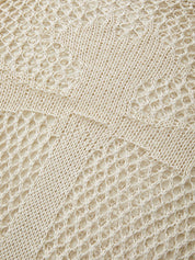 Cross Pattern Crochet Hollow Long Sleeve Knit Top