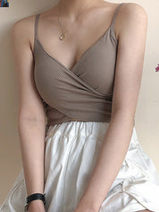 Criss Cross Ribbed Crop Cami Top