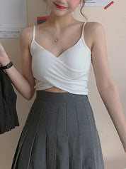 Criss Cross Ribbed Crop Cami Top