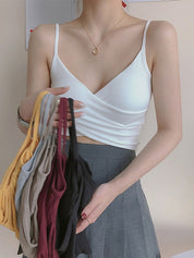 Criss Cross Ribbed Crop Cami Top