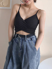 Criss Cross Ribbed Crop Cami Top