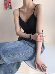 Criss Cross Ribbed Crop Cami Top