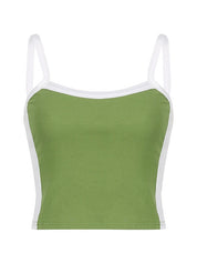 Contrast Trim Vintage Crop Cami Top