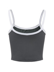 Contrast Trim Vintage Crop Cami Top