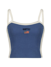 Contrast Trim Vintage Crop Cami Top