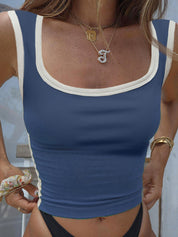 Contrast Trim Vintage Crop Cami Top