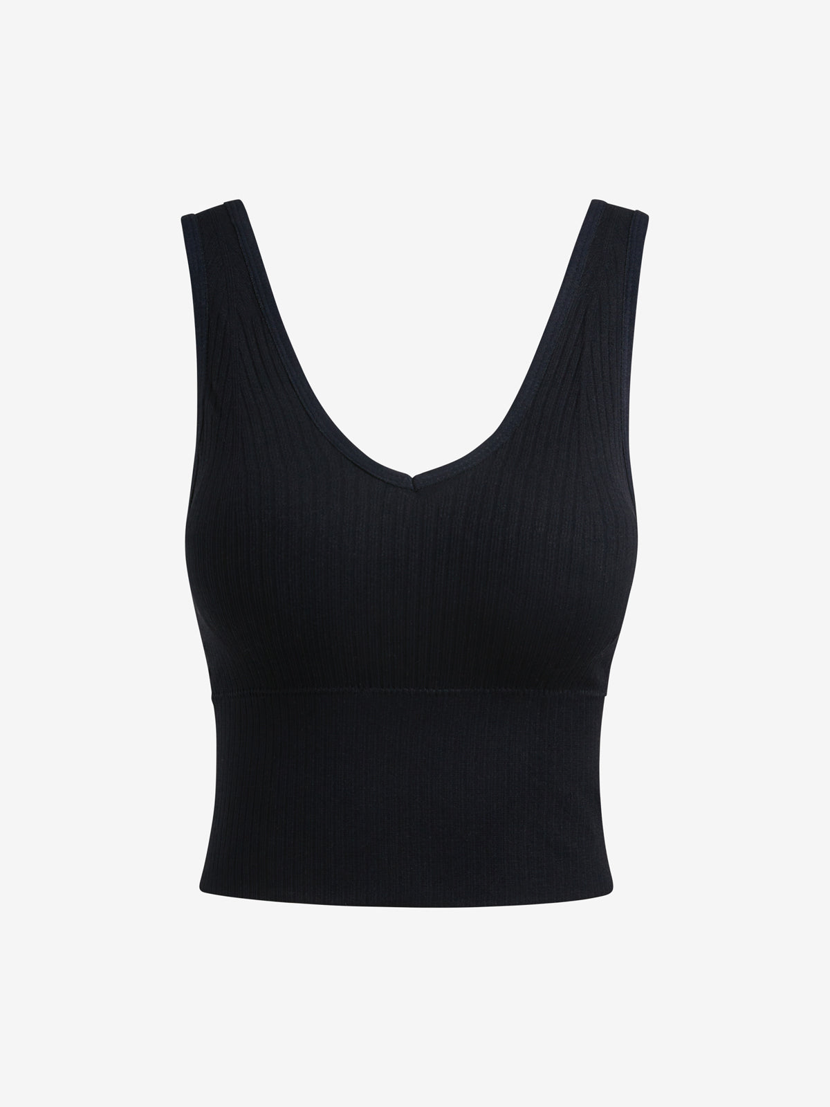 Rib V Neck Cropped Tank Top