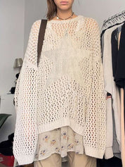 Hollow Out Star Crochet Knit Top