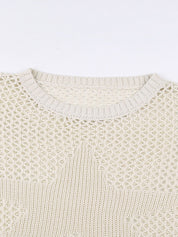Hollow Out Star Crochet Knit Top