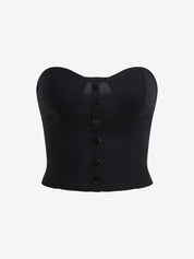 Black Button Down Corset Top