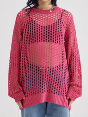 Oversized Crochet Open Knit Top