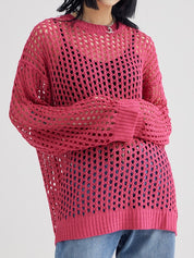 Oversized Crochet Open Knit Top