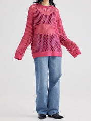 Oversized Crochet Open Knit Top