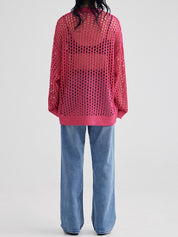 Oversized Crochet Open Knit Top