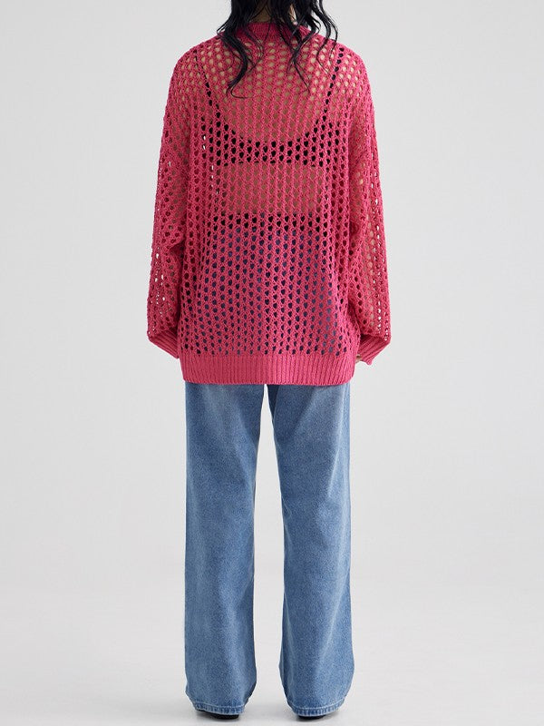 Oversized Crochet Open Knit Top