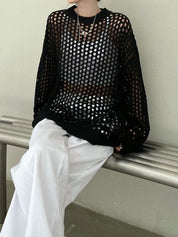 Oversized Crochet Open Knit Top