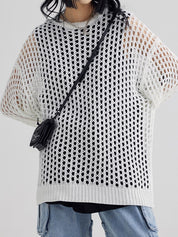 Oversized Crochet Open Knit Top